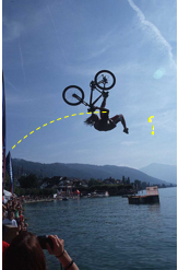 Bicycle in the air